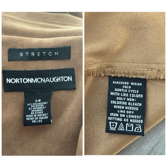 Norton McNaughton Women's Tan Zip Front Jacket Stretch Polyester Blend Size 14 - Picture 3 of 8